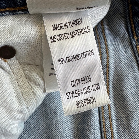 AGOLDE 90s Pinch Waist Distressed Jeans Denim Size 32 Medium Wash - Picture 3 of 4